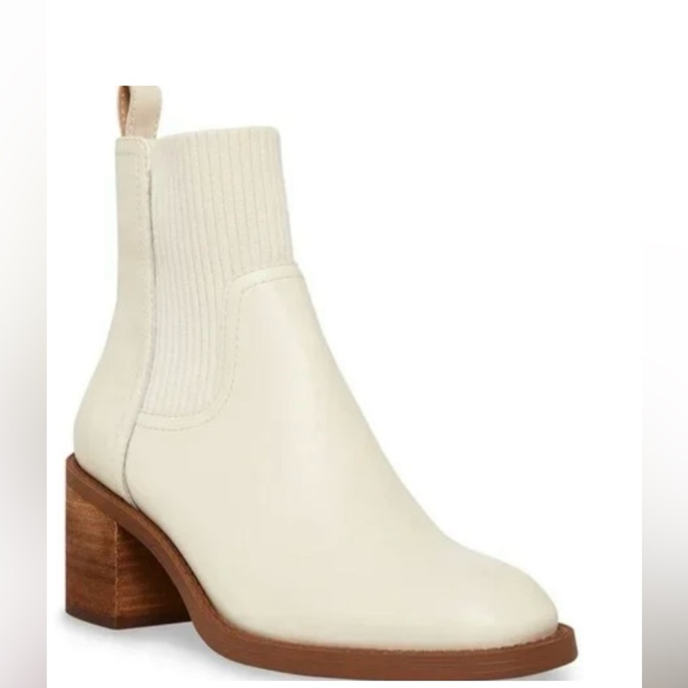 Cream Steve Madden Admire Heeled Boots 6.5
